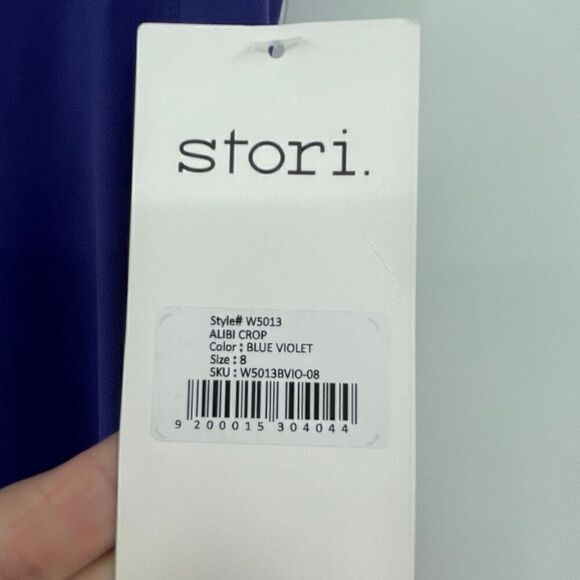 NWT Stori Blue Violet High Rise Tight Alibi Cropped Legging Size 8 - Picture 2 of 6